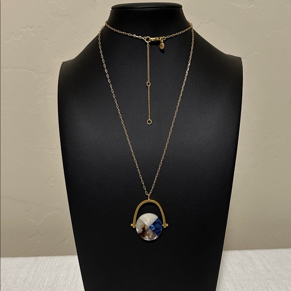 Madewell Color-block Acetate Spinning Disc Pendant Necklace - Picture 10 of 11